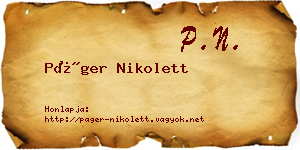 Páger Nikolett névjegykártya