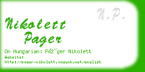 nikolett pager business card